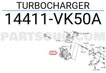 Nissan 14411VK50A TURBOCHARGER