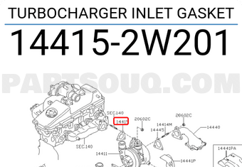 Nissan 144152W201 TURBOCHARGER INLET GASKET