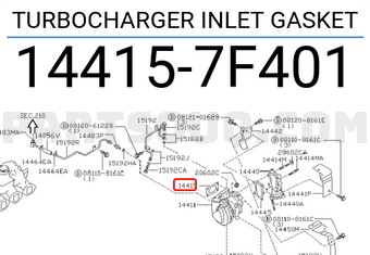 Nissan 144157F401 TURBOCHARGER INLET GASKET