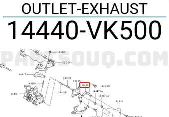 Nissan 14440VK500 OUTLET-EXHAUST