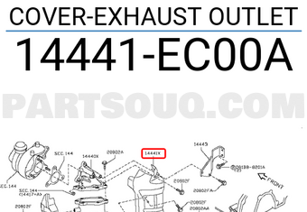 Nissan 14441EC00A COVER-EXHAUST OUTLET