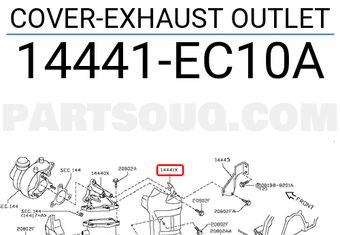 Nissan 14441EC10A COVER-EXHAUST OUTLET