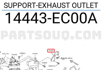 Nissan 14443EC00A SUPPORT-EXHAUST OUTLET