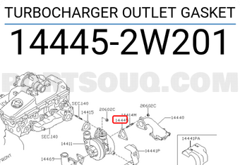 Nissan 144452W201 TURBOCHARGER OUTLET GASKET