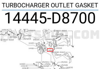 Nissan 14445D8700 TURBOCHARGER OUTLET GASKET