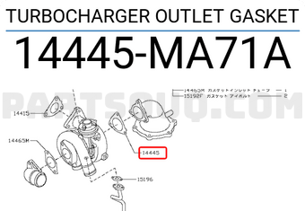 Nissan 14445MA71A TURBOCHARGER OUTLET GASKET