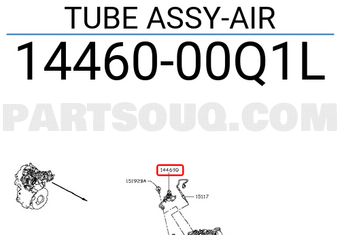 Nissan 1446000Q1L TUBE ASSY-AIR