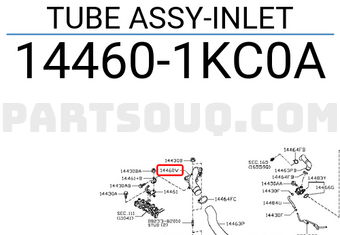 Nissan 144601KC0A TUBE ASSY-INLET