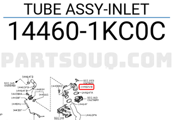 Nissan 144601KC0C TUBE ASSY-INLET