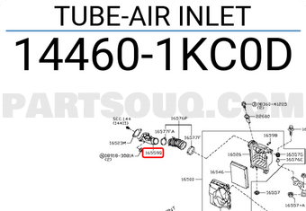Nissan 144601KC0D TUBE-AIR INLET