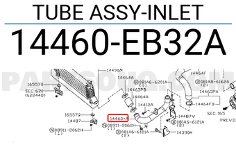 Nissan 14460EB32A TUBE ASSY-INLET