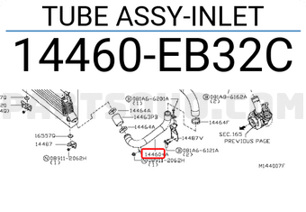 Nissan 14460EB32C TUBE ASSY-INLET