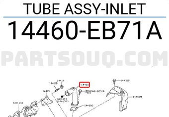 Nissan 14460EB71A TUBE ASSY-INLET