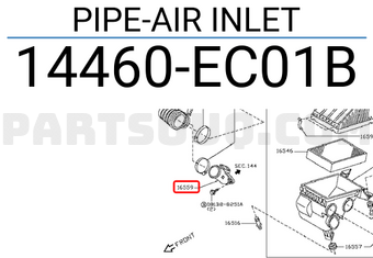 Nissan 14460EC01B PIPE-AIR INLET