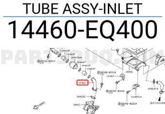 Nissan 14460EQ400 TUBE ASSY-INLET