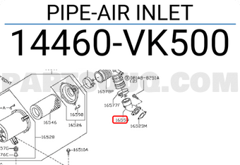 Nissan 14460VK500 PIPE-AIR INLET
