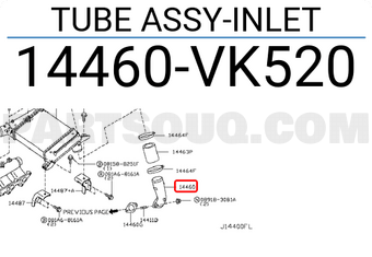 Nissan 14460VK520 TUBE ASSY-INLET