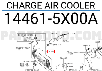 Nissan 144615X00A CHARGE AIR COOLER