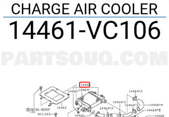 Nissan 14461VC106 CHARGE AIR COOLER