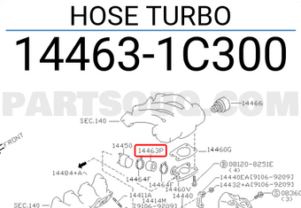 Nissan 144631C300 HOSE TURBO