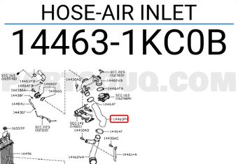 Nissan 144631KC0B HOSE-AIR INLET