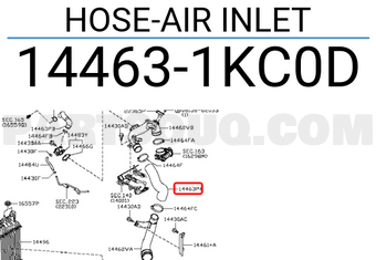 Nissan 144631KC0D HOSE-AIR INLET