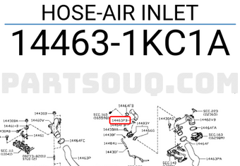 Nissan 144631KC1A HOSE-AIR INLET