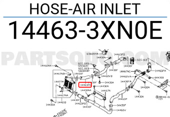 Nissan 144633XN0E HOSE-AIR INLET