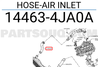 Nissan 144634JA0A HOSE-AIR INLET