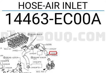 Nissan 14463EC00A HOSE-AIR INLET