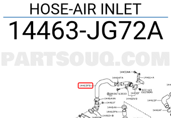 Nissan 14463JG72A HOSE-AIR INLET