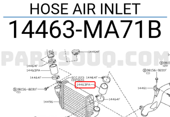 Nissan 14463MA71B HOSE AIR INLET