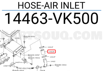 Nissan 14463VK500 HOSE-AIR INLET