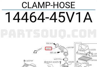 Nissan 1446445V1A CLAMP-HOSE