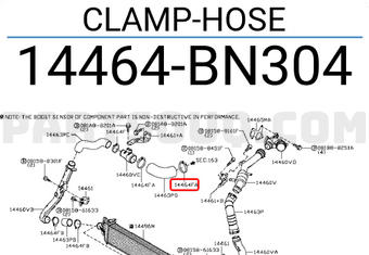 Nissan 14464BN304 CLAMP-HOSE
