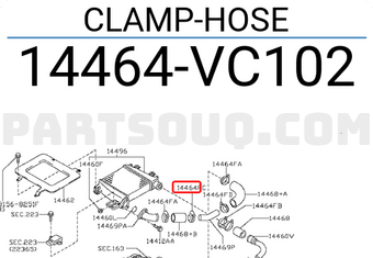 Nissan 14464VC102 CLAMP-HOSE