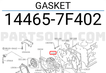 Nissan 144657F402 GASKET