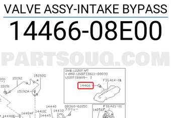 Nissan 1446608E00 VALVE ASSY-INTAKE BYPASS