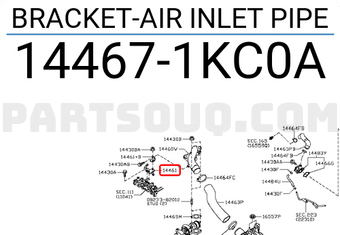 Nissan 144671KC0A BRACKET-AIR INLET PIPE
