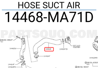 Nissan 14468MA71D HOSE SUCT AIR