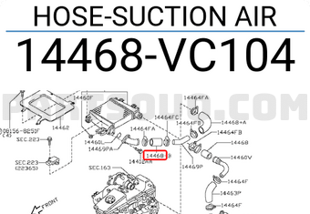 Nissan 14468VC104 HOSE-SUCTION AIR