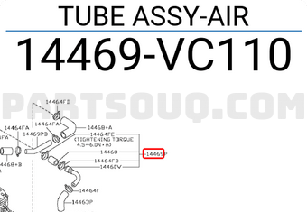Nissan 14469VC110 TUBE ASSY-AIR
