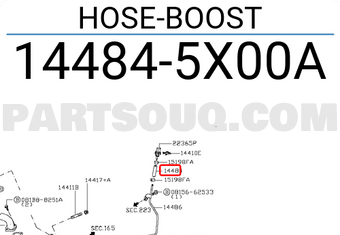 Nissan 144845X00A HOSE-BOOST