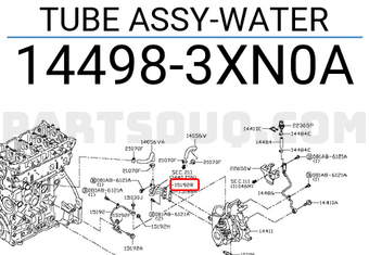 Nissan 144983XN0A TUBE ASSY-WATER