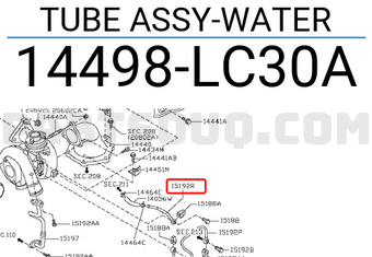 Nissan 14498LC30A TUBE ASSY-WATER