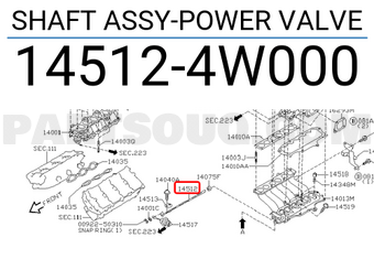 Nissan 145124W000 SHAFT ASSY-POWER VALVE