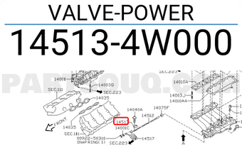 Nissan 145134W000 VALVE-POWER
