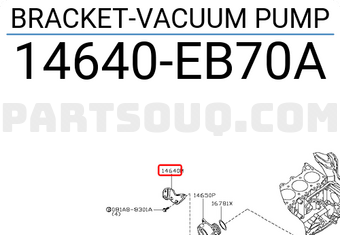 Nissan 14640EB70A BRACKET-VACUUM PUMP