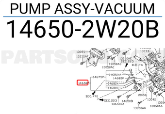 Nissan 146502W20B PUMP ASSY-VACUUM