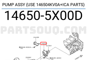 Nissan 146505X00D PUMP ASSY (USE 146504KV0A+ICA PARTS)